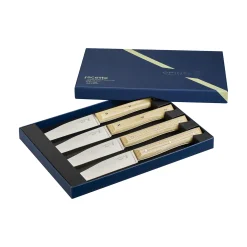 Coffret de 4 couteaux de table Facette Frêne
