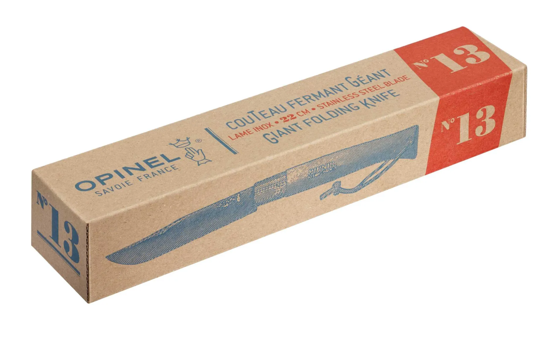 Couteau géant N°13 Inox et sa boîte